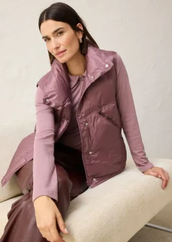 bonprix bonprix Chaleco acolchado con plumón reciclado Violeta mate Outlet