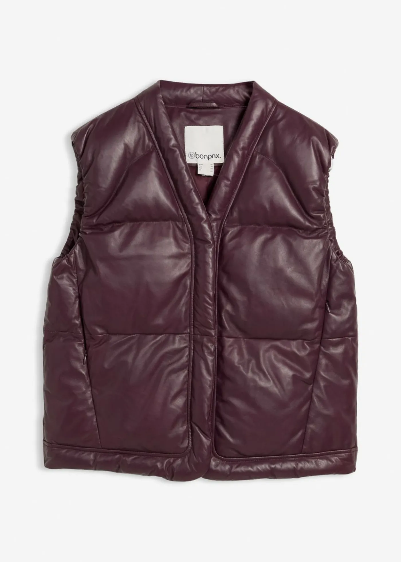 bonprix bonprix Chaleco acolchado de napa de cordero rojo burdeos Best