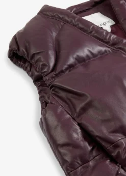 bonprix bonprix Chaleco acolchado de napa de cordero rojo burdeos Best