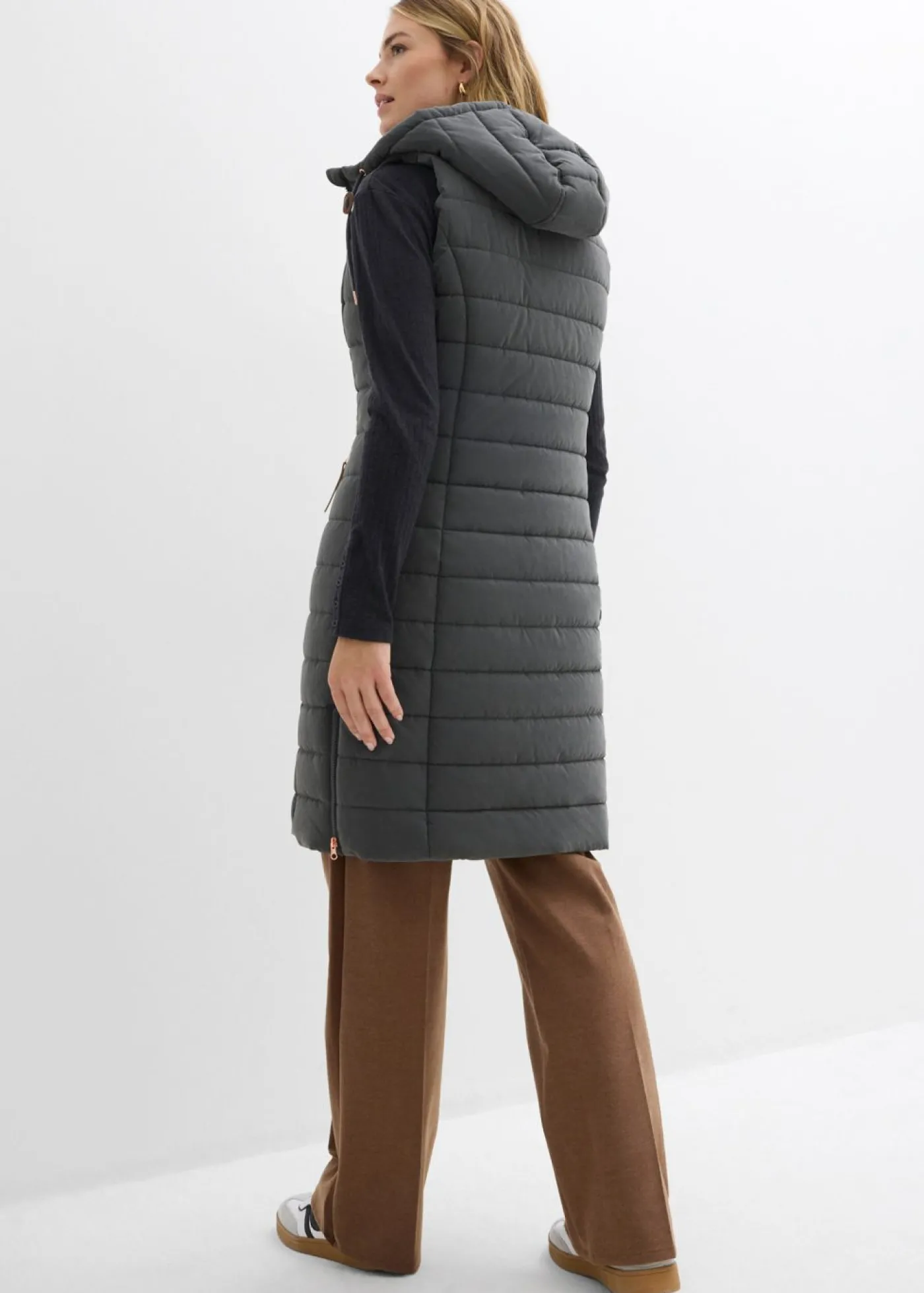 bonprix bonprix Chaleco acolchado largo antracita Hot
