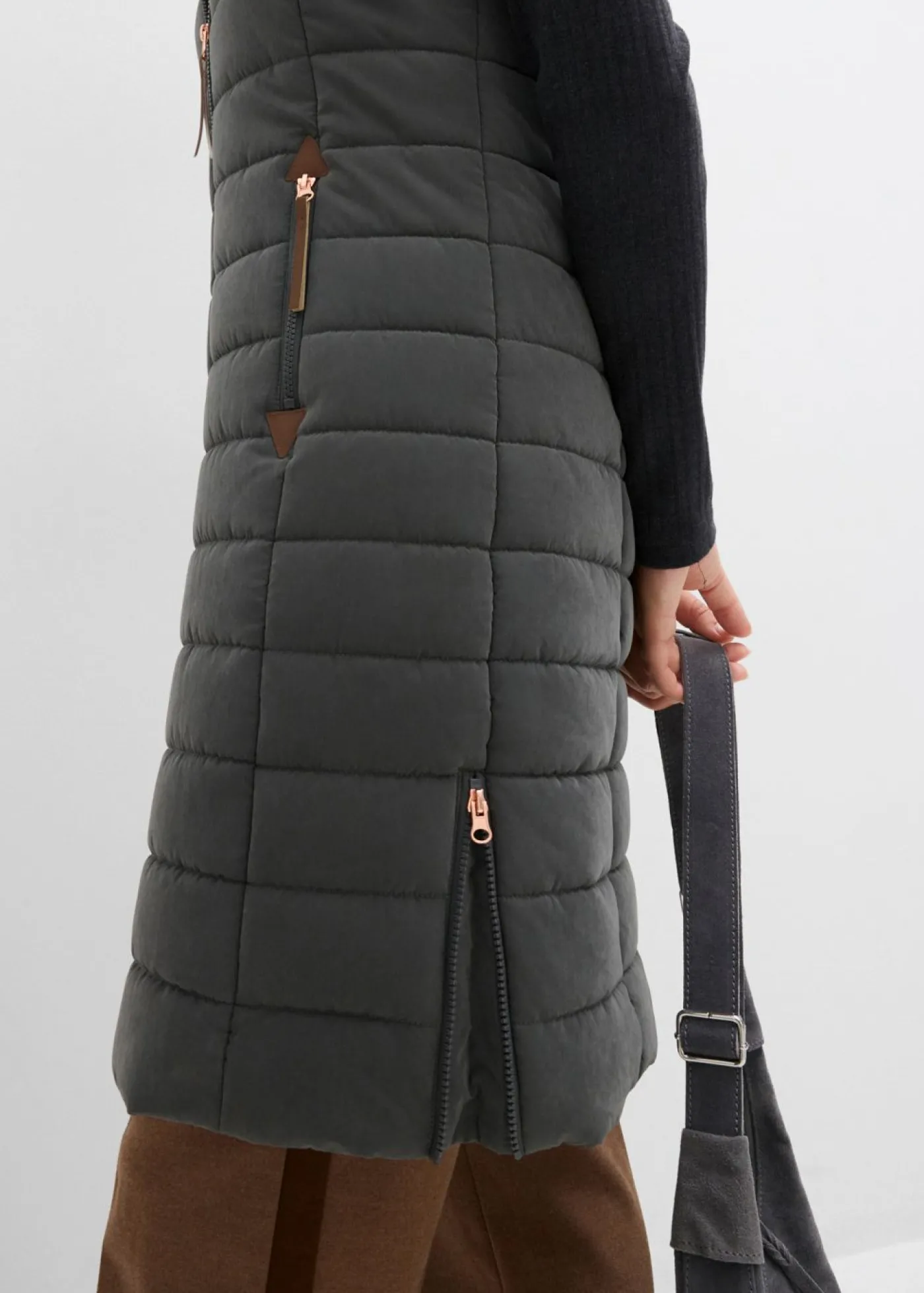 bonprix bonprix Chaleco acolchado largo antracita Hot