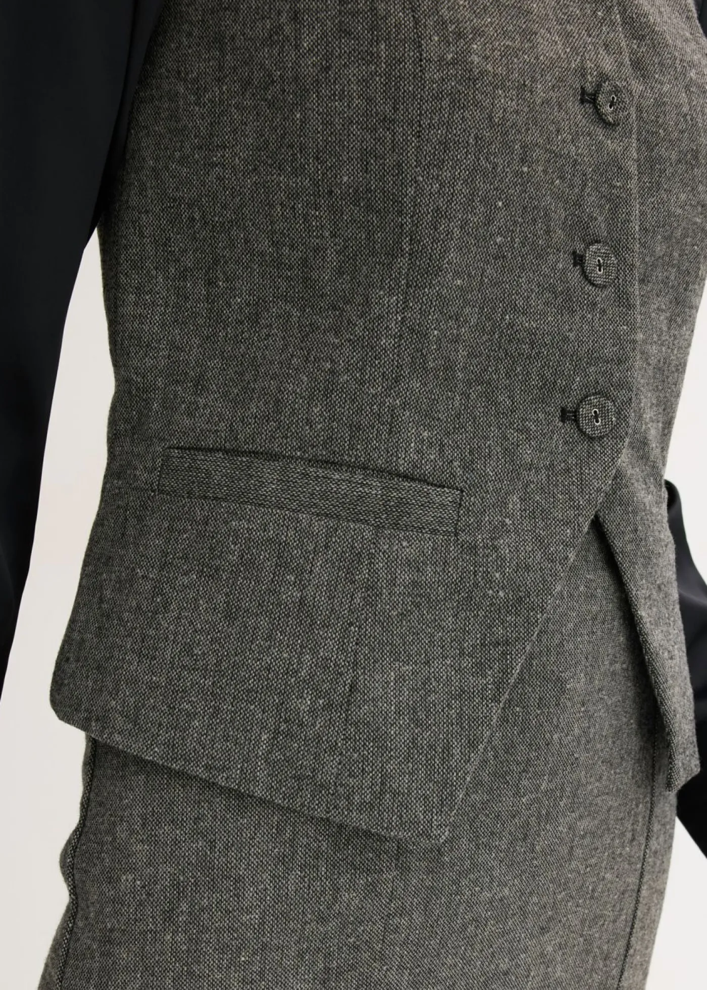 bonprix bonprix Chaleco con aspecto tweed Negro-blanco lana moteado Discount