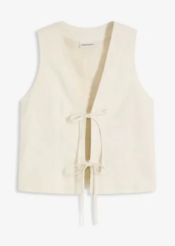bonprix bonprix Chaleco con lazos Crudo Online