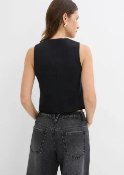 bonprix bonprix Chaleco corto de traje Negro Best