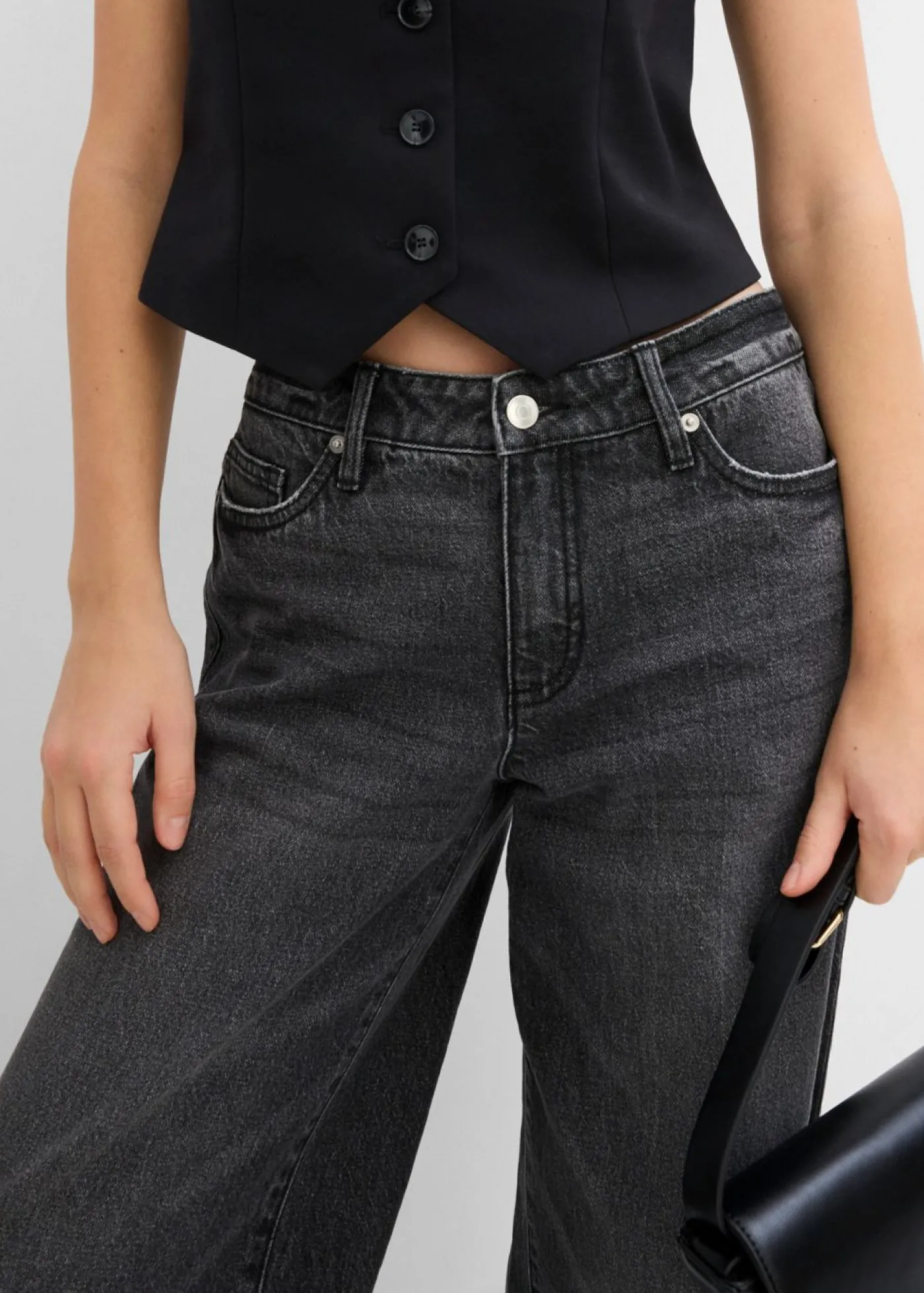 bonprix bonprix Chaleco corto de traje Negro Best