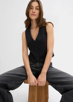bonprix bonprix Chaleco corto de traje Negro Best