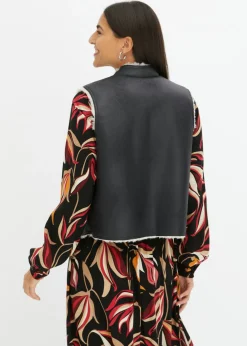 bonprix bonprix Chaleco de borrego sintético Negro Online
