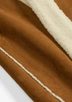 bonprix bonprix Chaleco de borrego sintético marrón coñac-beige natural Outlet