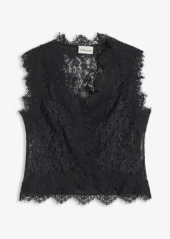 bonprix bonprix Chaleco de encaje Negro Clearance