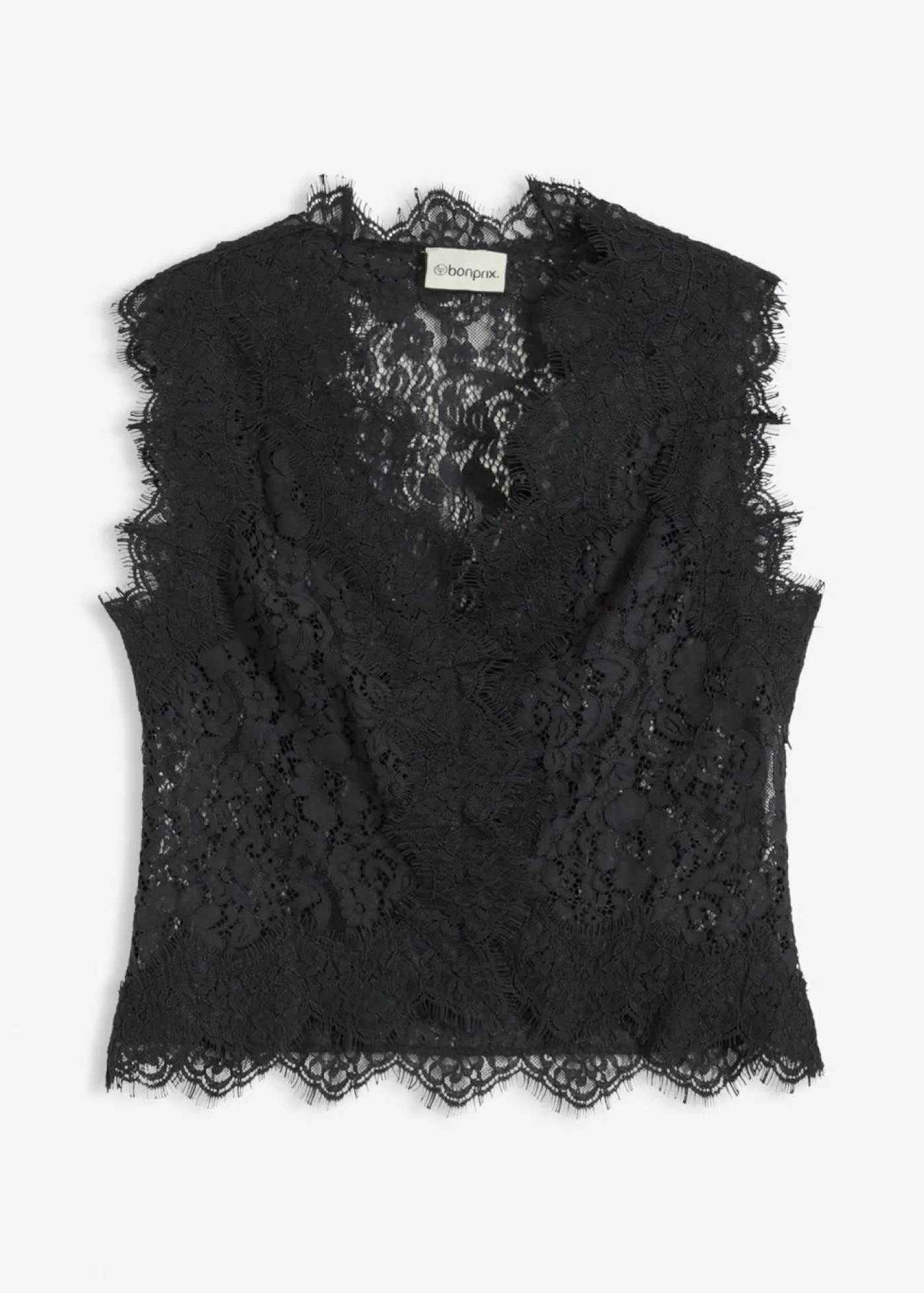 bonprix bonprix Chaleco de encaje Negro Clearance