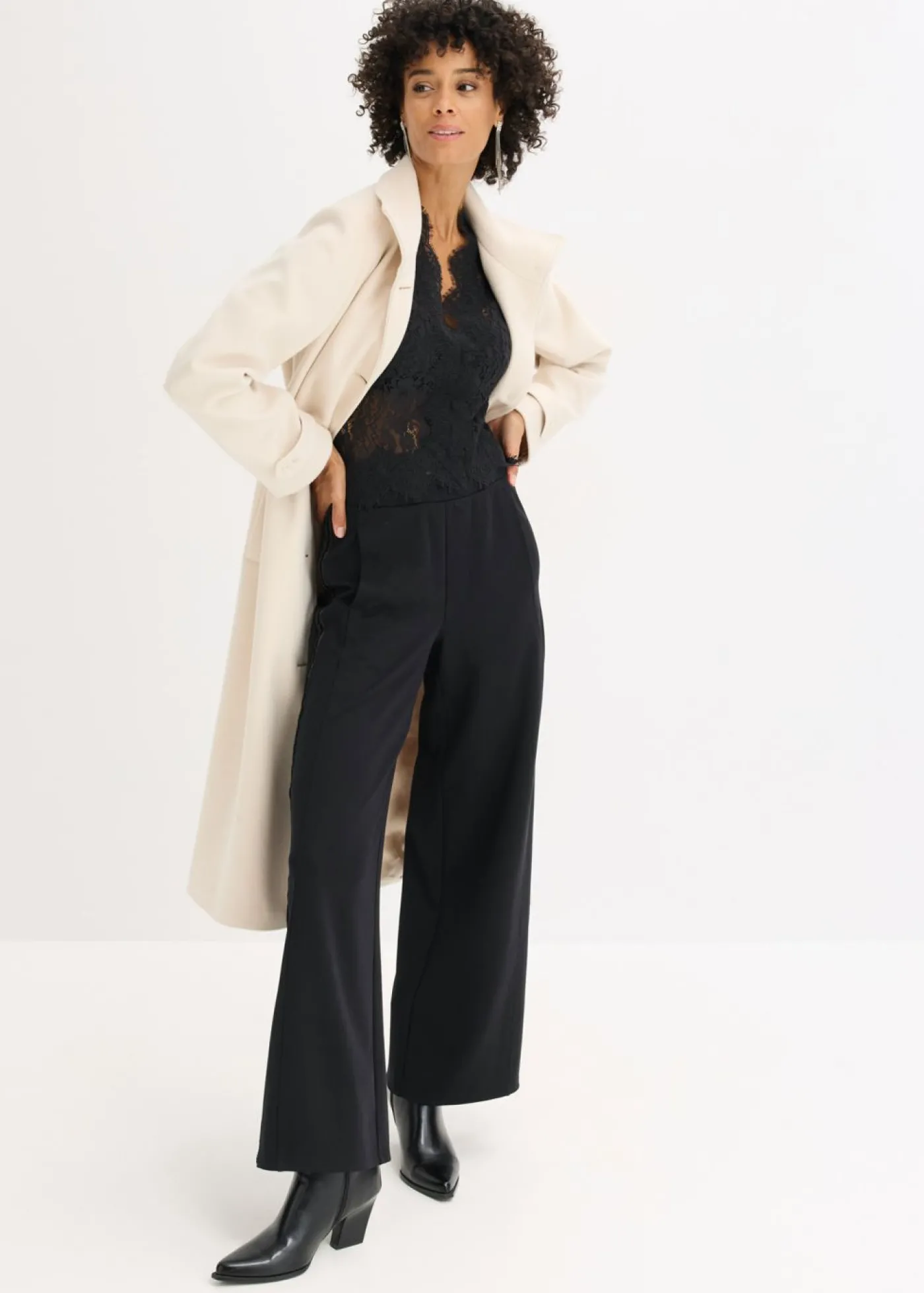 bonprix bonprix Chaleco de encaje Negro Clearance