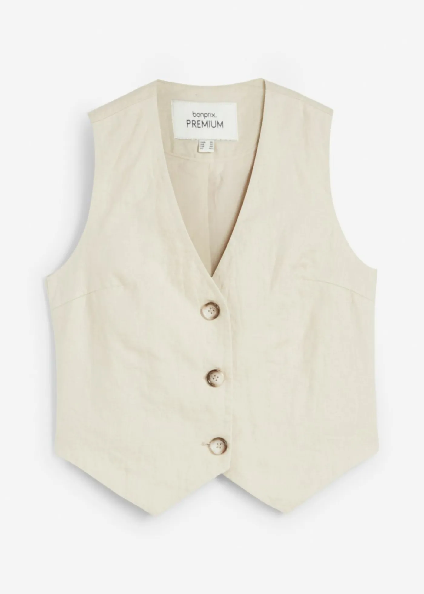 bonprix bonprix Chaleco de lino puro Arena claro Best