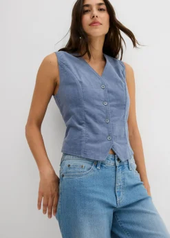 bonprix bonprix Chaleco de pana Azul ahumado Clearance