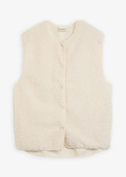 bonprix bonprix Chaleco de pelo Beige natural Discount