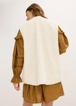 bonprix bonprix Chaleco de pelo Beige natural Discount