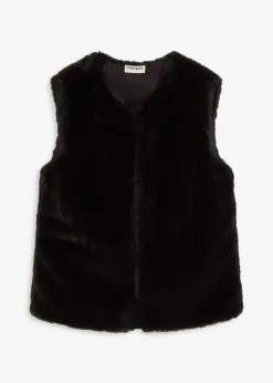 bonprix bonprix Chaleco de pelo sintético Negro