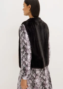 bonprix bonprix Chaleco de pelo sintético Negro