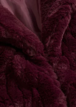 bonprix bonprix Chaleco de pelo sintético rojo burdeos