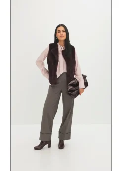 bonprix bonprix Chaleco de pelo sintético rojo burdeos
