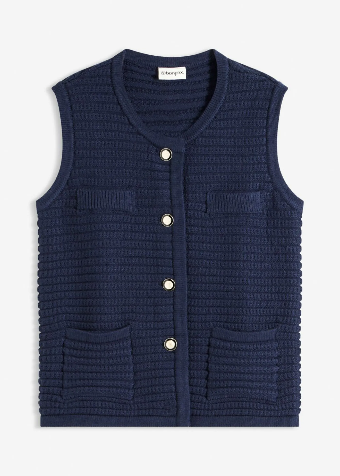 bonprix bonprix Chaleco de punto con contenido de viscosa Azul marino Clearance
