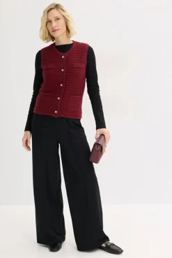 bonprix bonprix Chaleco de punto con contenido de viscosa Rojo rubí New