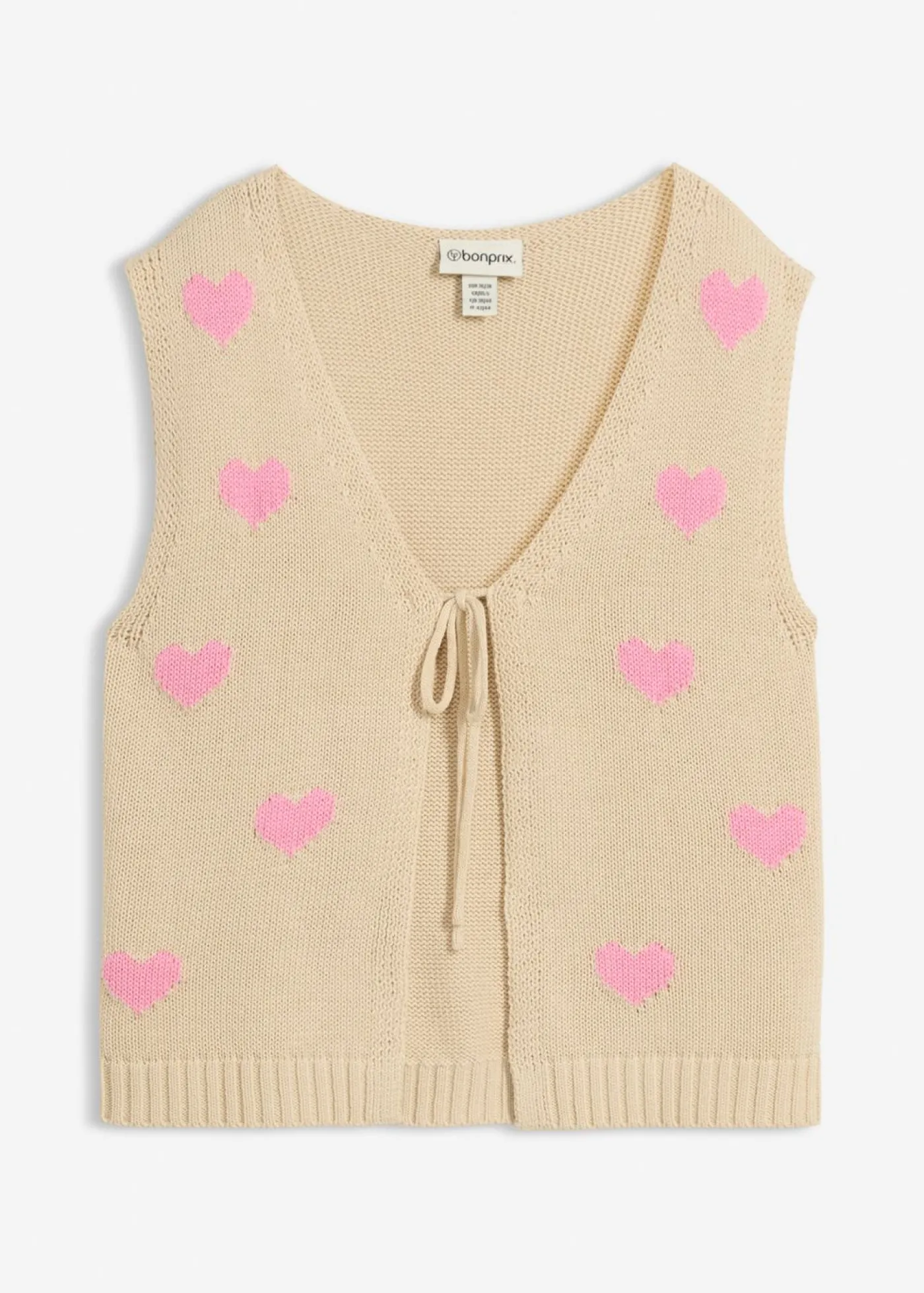 bonprix bonprix Chaleco de punto de mezcla de algodón arena claro-rosa Discount