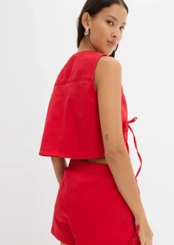 bonprix bonprix Chaleco de sarga de mezcla de algodón orgánico elástico Rojo tomate Hot