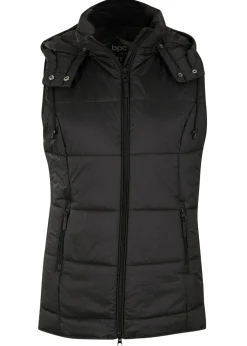 bonprix bonprix Chaleco guateado con capucha desmontable Negro New
