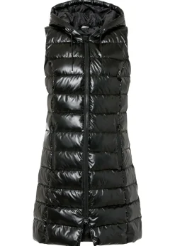 bonprix bonprix Chaleco guateado con diseño brillante Negro Discount