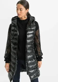 bonprix bonprix Chaleco guateado con diseño brillante Negro Discount