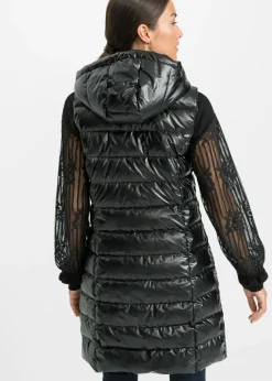 bonprix bonprix Chaleco guateado con diseño brillante Negro Discount