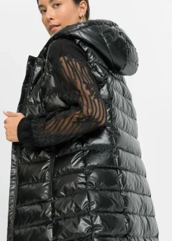 bonprix bonprix Chaleco guateado con diseño brillante Negro Discount