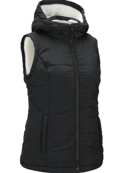bonprix bonprix Chaleco guateado con forro polar Negro Clearance