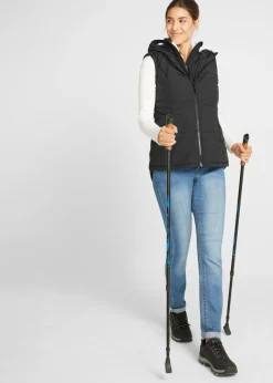 bonprix bonprix Chaleco guateado con forro polar Negro Clearance