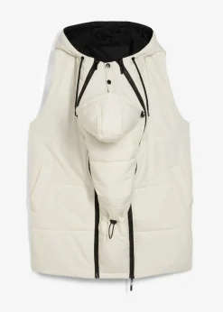 bonprix bonprix Chaleco premamá forrado 4 en 1 con función reversible e inserto de porteo Beige-negro