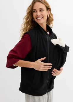 bonprix bonprix Chaleco premamá polar 3 en 1 con inserto de porteo Negro Hot