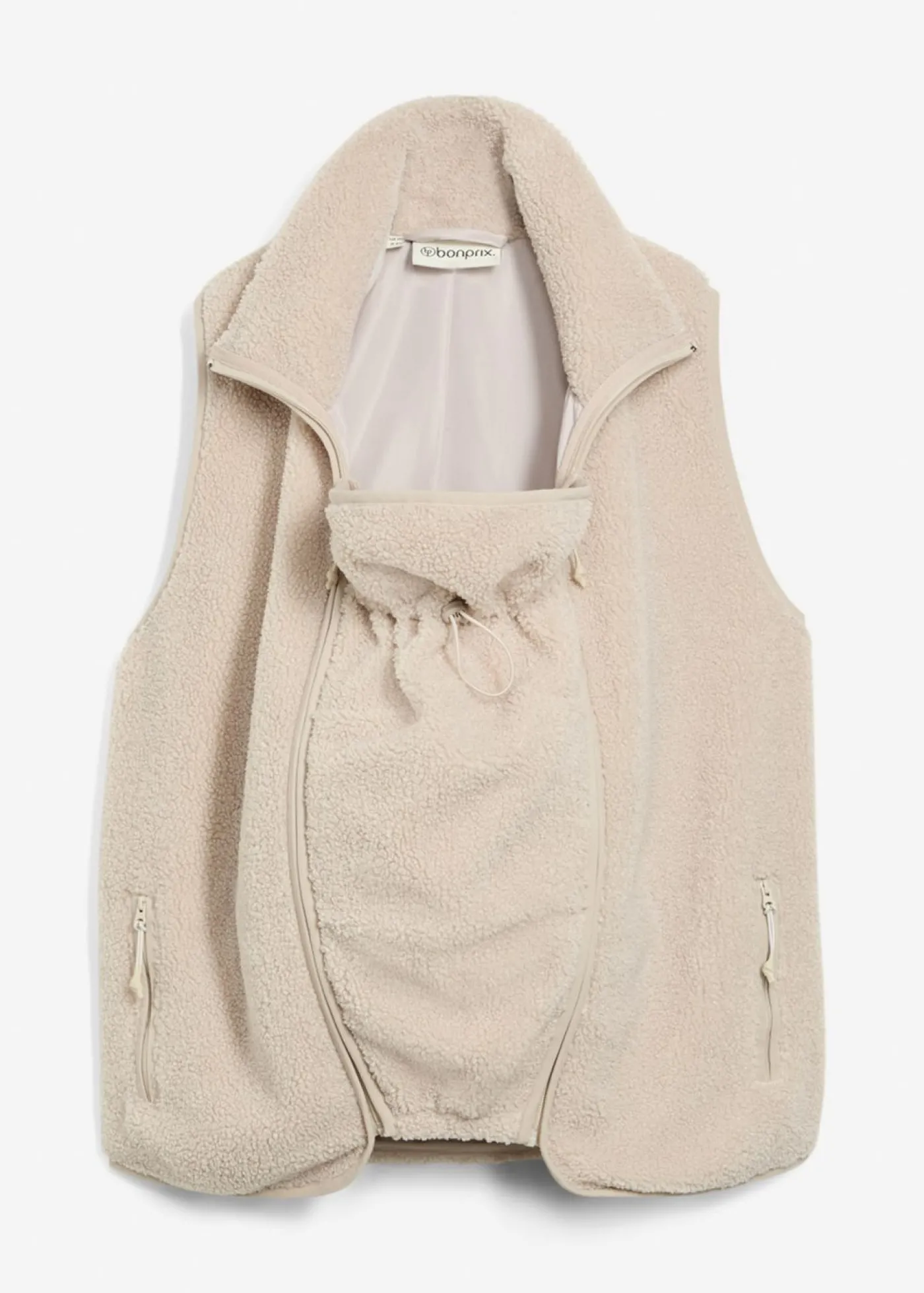 bonprix bonprix Chaleco premamá/de porteo 3 en 1 de tejido polar gris piedra New