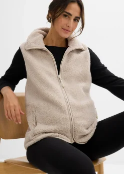 bonprix bonprix Chaleco premamá/de porteo 3 en 1 de tejido polar gris piedra New