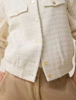 bonprix bonprix Chaleco tipo americana con contenido de lana Beige natural Online