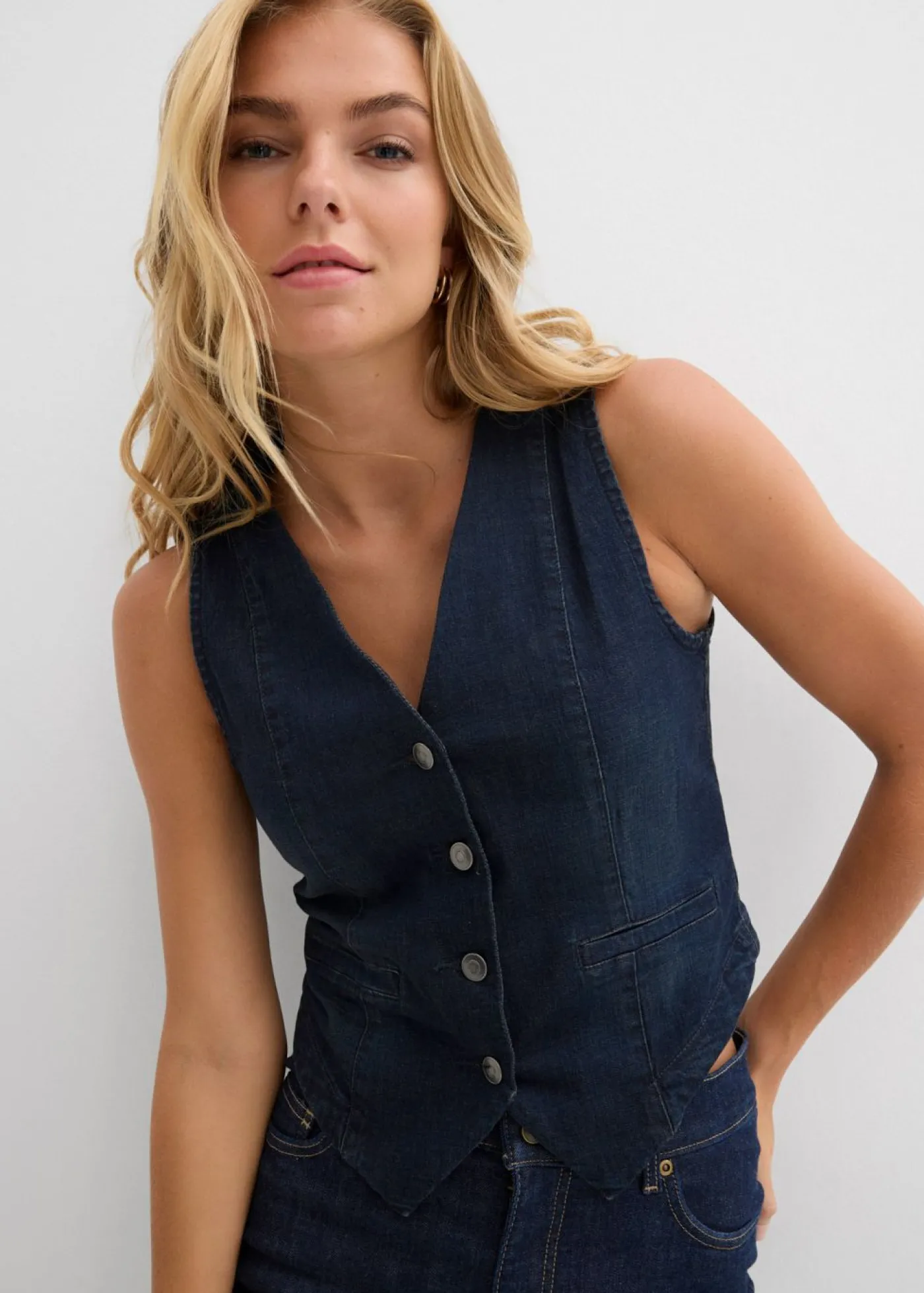 bonprix bonprix Chaleco vaquero Denim oscuro desgastado Best