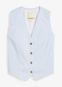 bonprix bonprix Chaleco vaquero a rayas blanco con rayas Discount