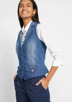 bonprix bonprix Chaleco vaquero elástico Azul vaquero Hot
