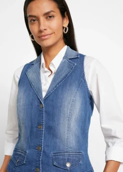 bonprix bonprix Chaleco vaquero elástico Azul vaquero Hot