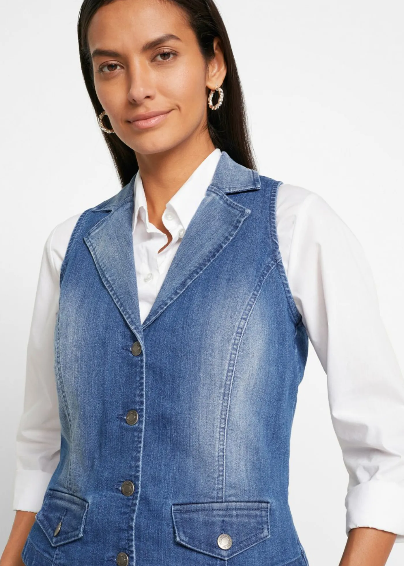 bonprix bonprix Chaleco vaquero elástico Azul vaquero Hot