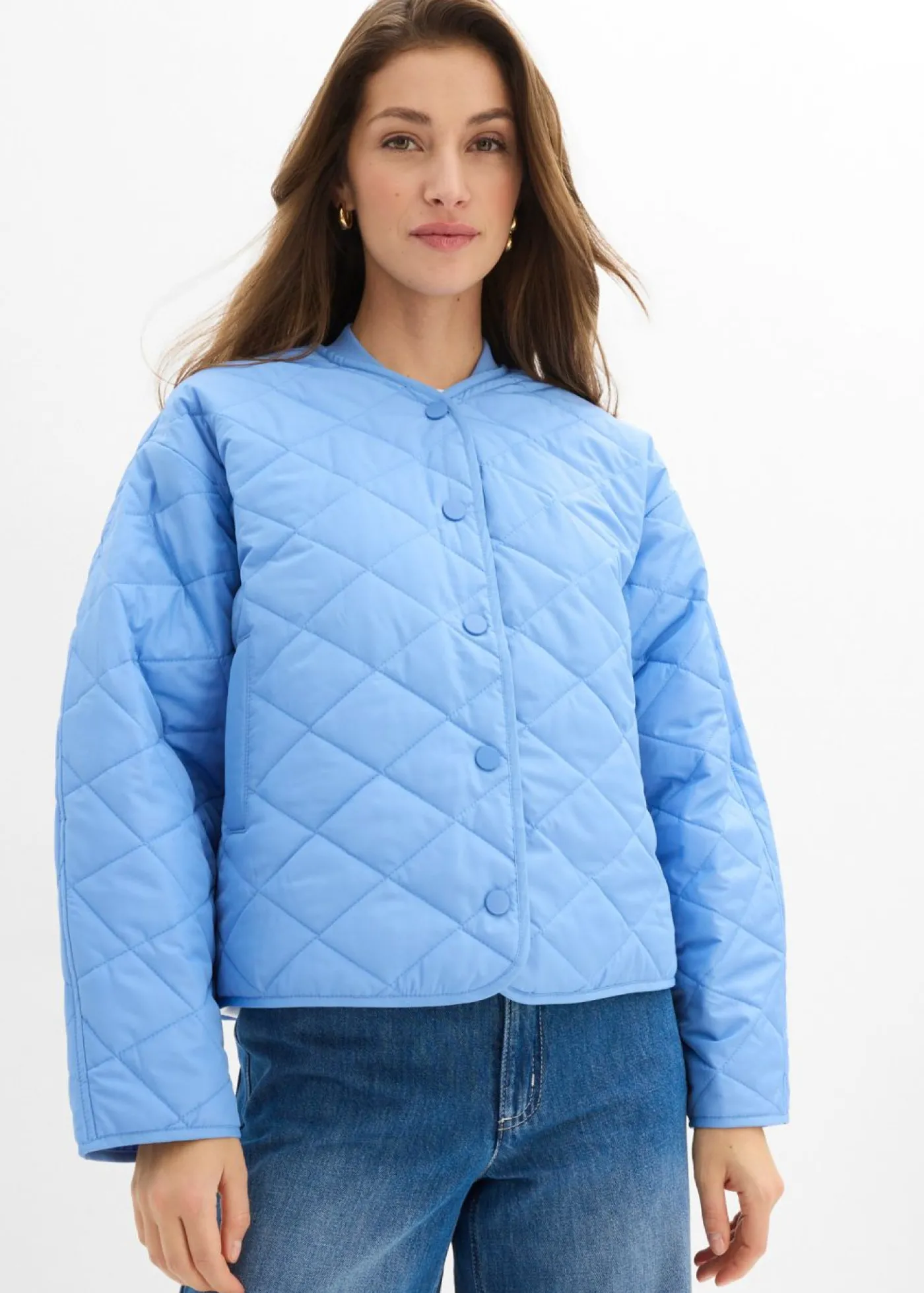 bonprix bonprix Chaqueta acolchada con corte holgado azul provenzal Online