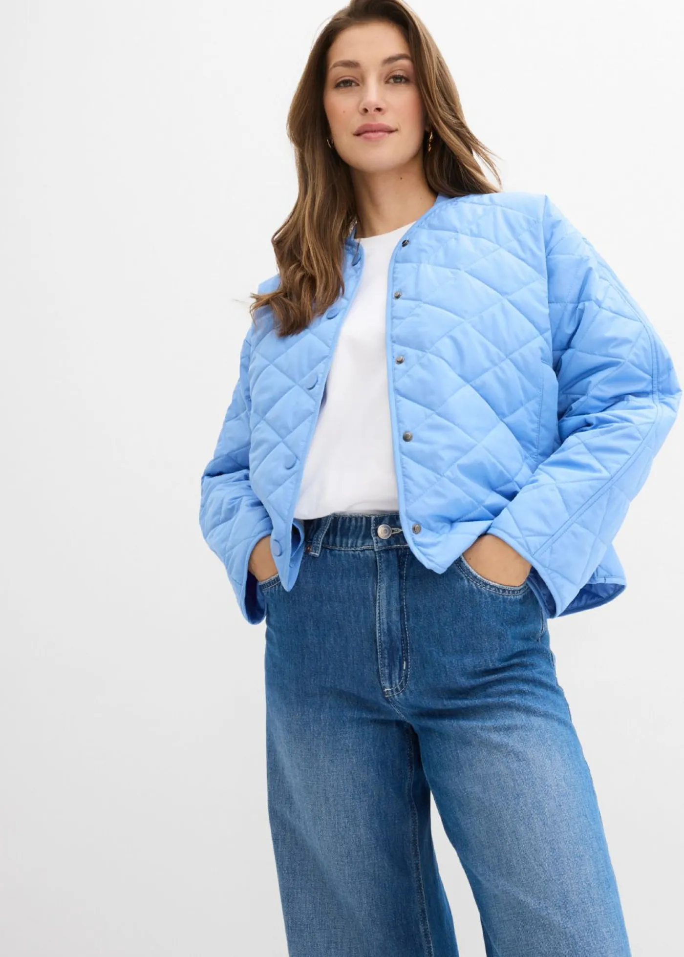 bonprix bonprix Chaqueta acolchada con corte holgado azul provenzal Online