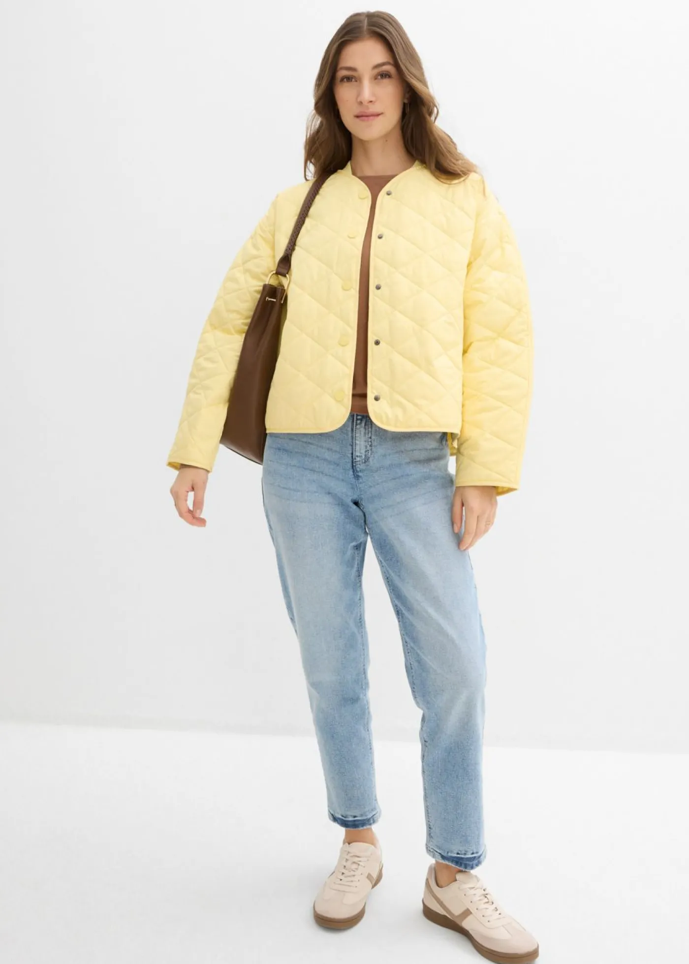 bonprix bonprix Chaqueta acolchada con corte holgado Amarillo claro New