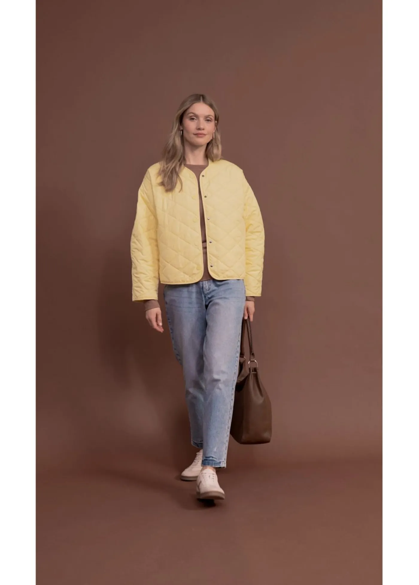 bonprix bonprix Chaqueta acolchada con corte holgado Amarillo claro New