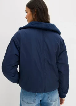 bonprix bonprix Chaqueta acolchada con puños de punto Azul marino Best