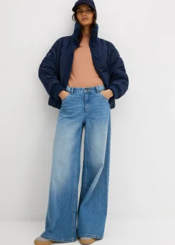 bonprix bonprix Chaqueta acolchada con puños de punto Azul marino Best
